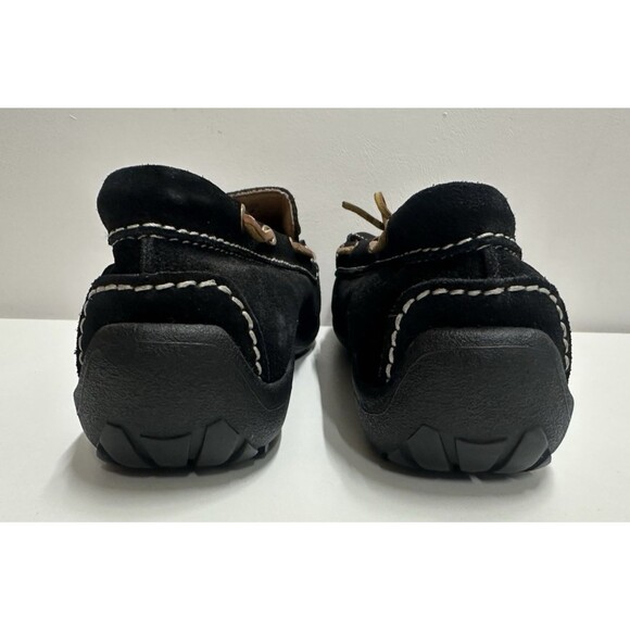 Lands End Women size 10 B black suede moccasin flat shoes style # 175254 - Picture 7 of 11